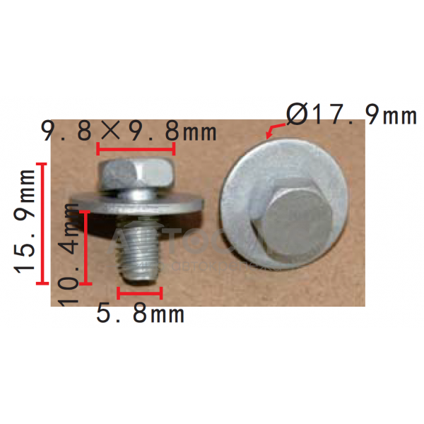 H 2253 Болт 6x10,4 VW N10009110
